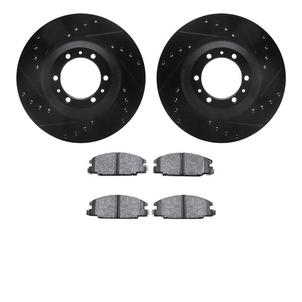 Dynamic Friction Co 8302-37008, Rotors-Drilled and Slotted-Black with 3000 Series Ceramic Brake Pads, Zinc Coated 8302-37008